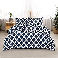 Vista 6 de Utopia Bedding - Juego de edredón Queen (azul marino) con 2 fundas de almohada - Juegos de edredón de cama - Edredón de plumón alternativo - Suave