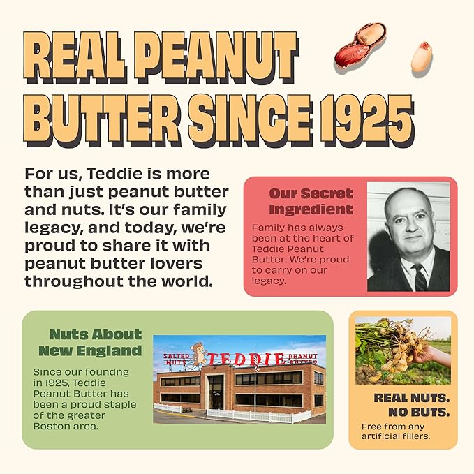 Mantequilla de Maní Natural Teddie, Suave, 26 Oz miniatura 6
