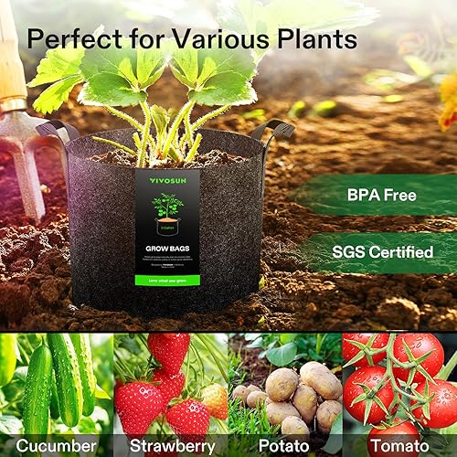 Vista 80 de Vivosun 300g - Bolsas de cultivo Negro