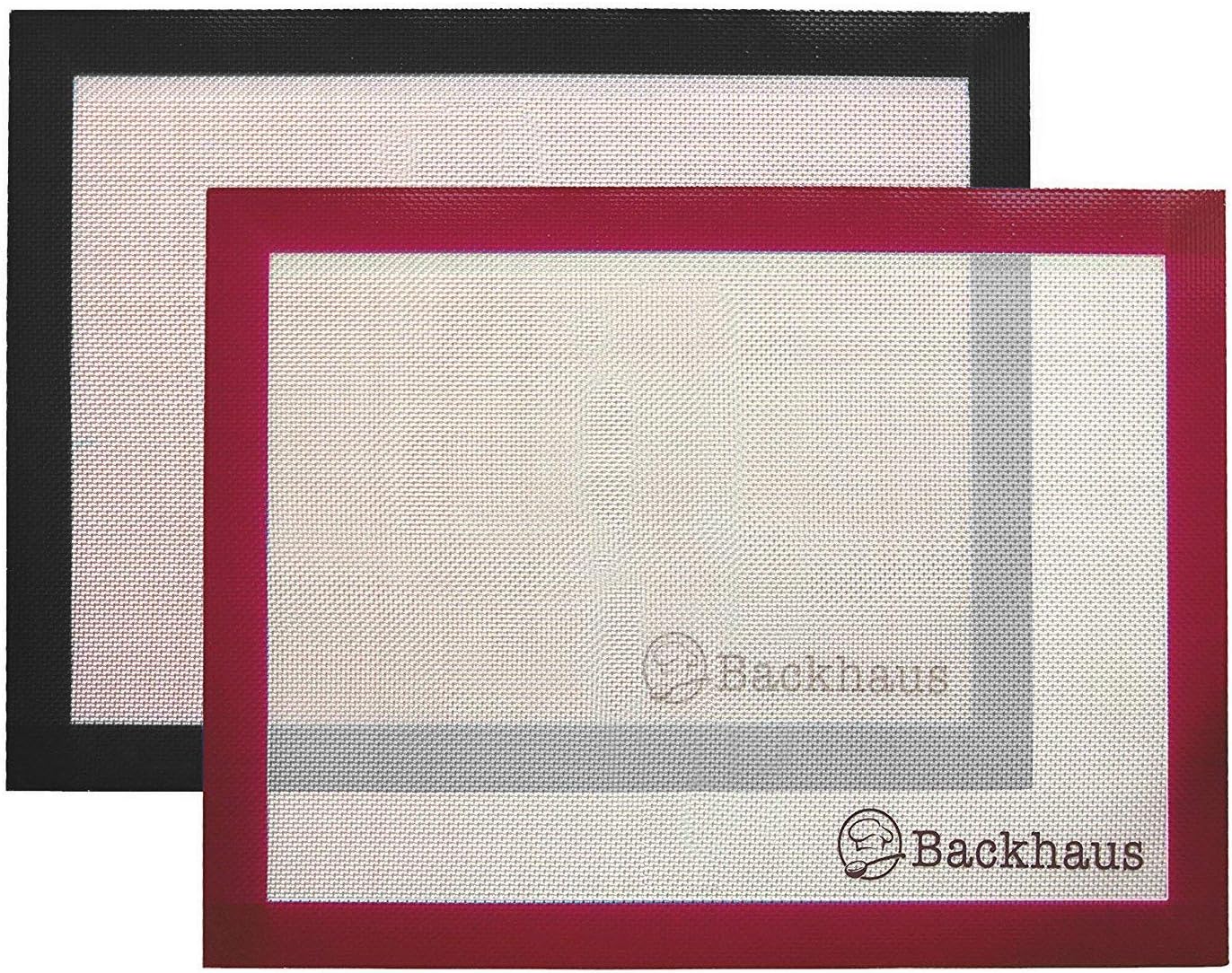 Tapis De Cuisson En Silicone - Lot De 2, Rouge, 42x29,5 Cm - Antiadhésif, Réutilisable, Résistant à La Chaleur - Pour Four