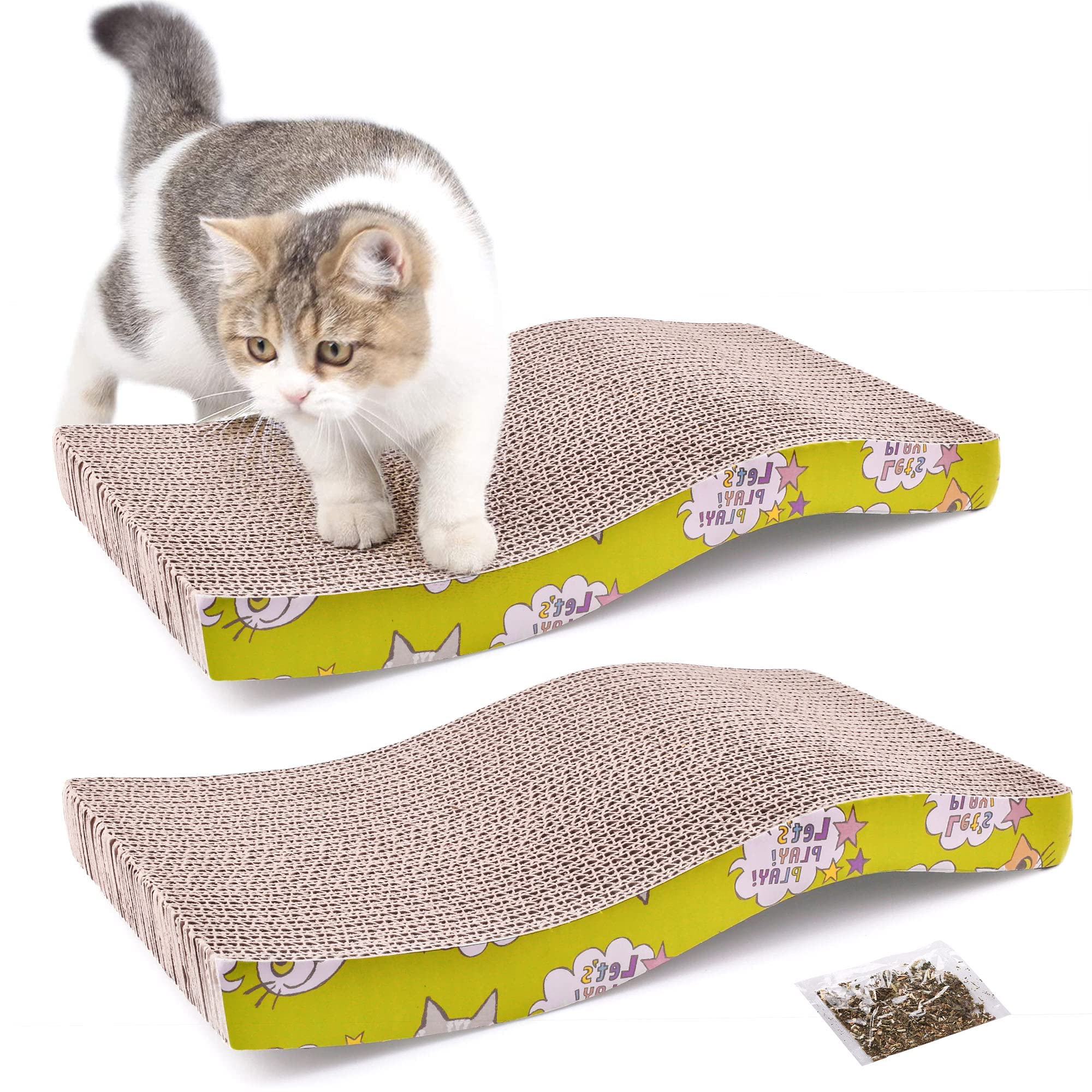 See full amazon price history chart for PrimePets Cat Scratching Pad with Catnip, 2 Pack Corrugated Cat Scratcher Cardboard for Indoor Cats, Wave Shaped Reversible Board Kitten Lounge for Furniture Protector, Durable Texture Design PrimePets Cat Scratching Pad with Catnip, 2 Pack Corrugated Cat Scratcher Cardboard for Indoor Cats, Wave Shaped Reversible Board Kitten Lounge for Furniture Protector, Durable Texture Design (B07NW2KM4R) Amazon Price History, Amazon Price Tracker
