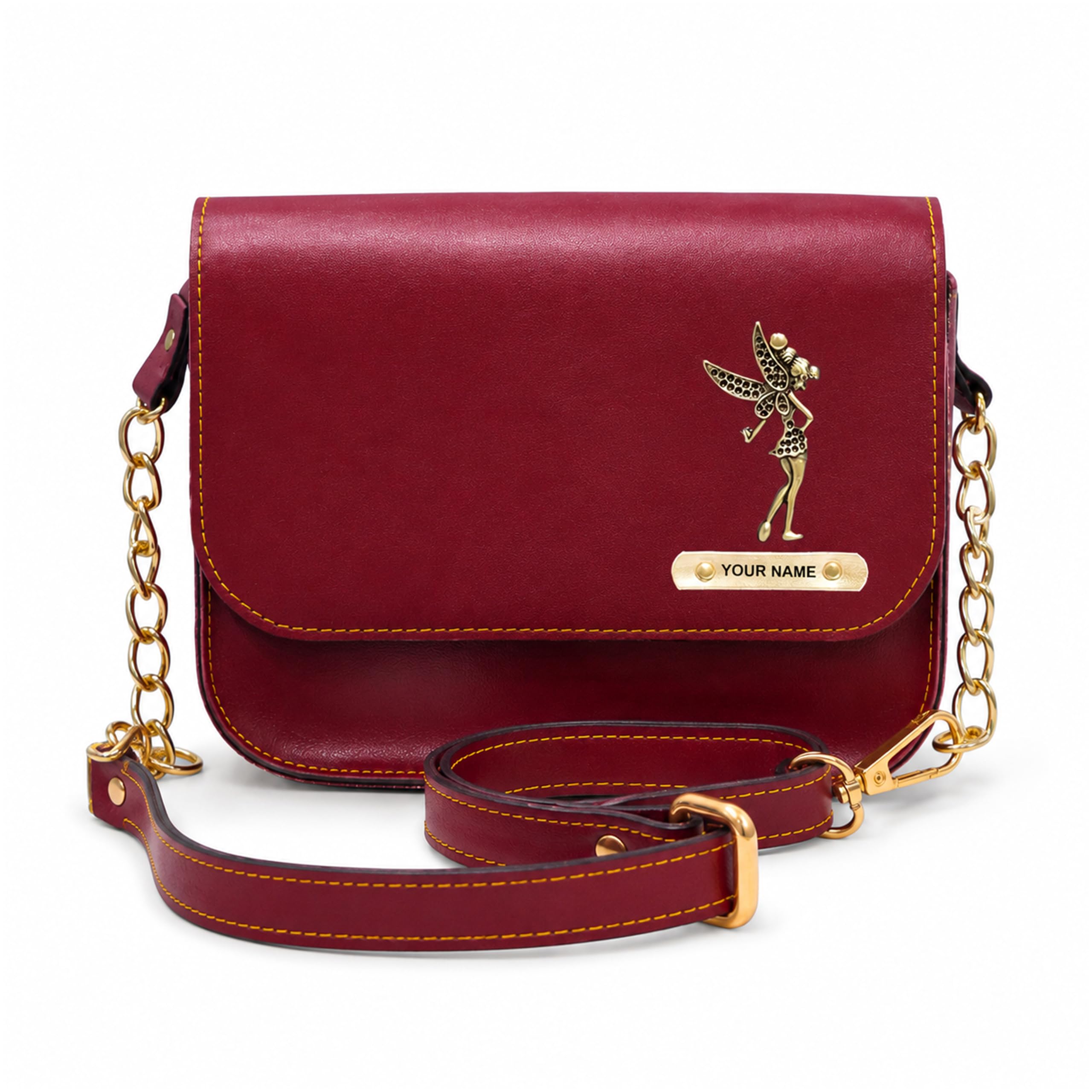 Personalized Leather Woman Chain Sling Bag With Your Name and Elegant Charm on it. On Birthday, Anniversary, Valentine’s Day for Mother, Wife, Sister, Girl-friend.-image-43