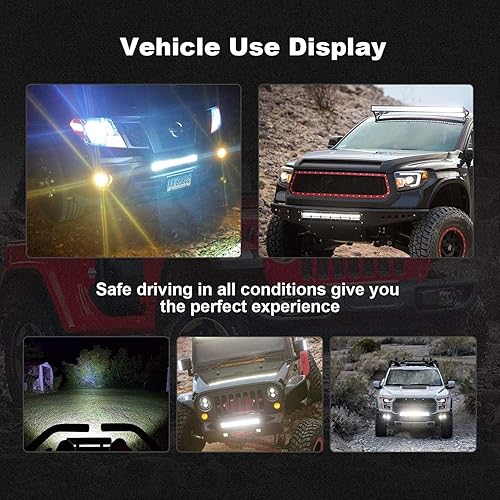 Miniatura 8 de Barra de luz LED de 52 pulgadas, 711 W, curvada + 20 pulgadas, 288 W, triple fila de inundación, combo de haz de luz combinado, 4 unidades, 4