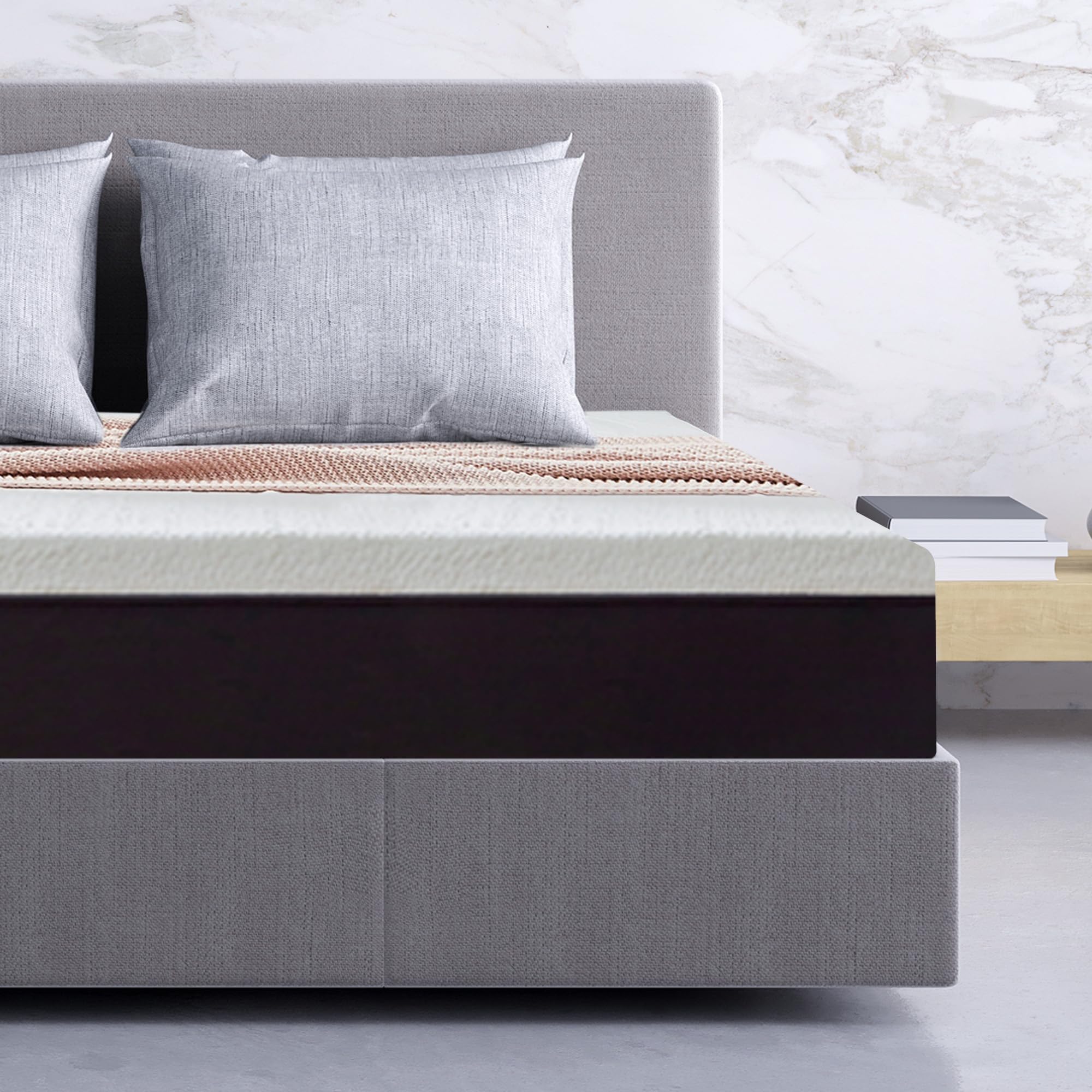 Aether Memory Foam Mattress with Cooling Gel Foam - 18 cm Medium Firm Single Mattress in a Box, White, 90X190