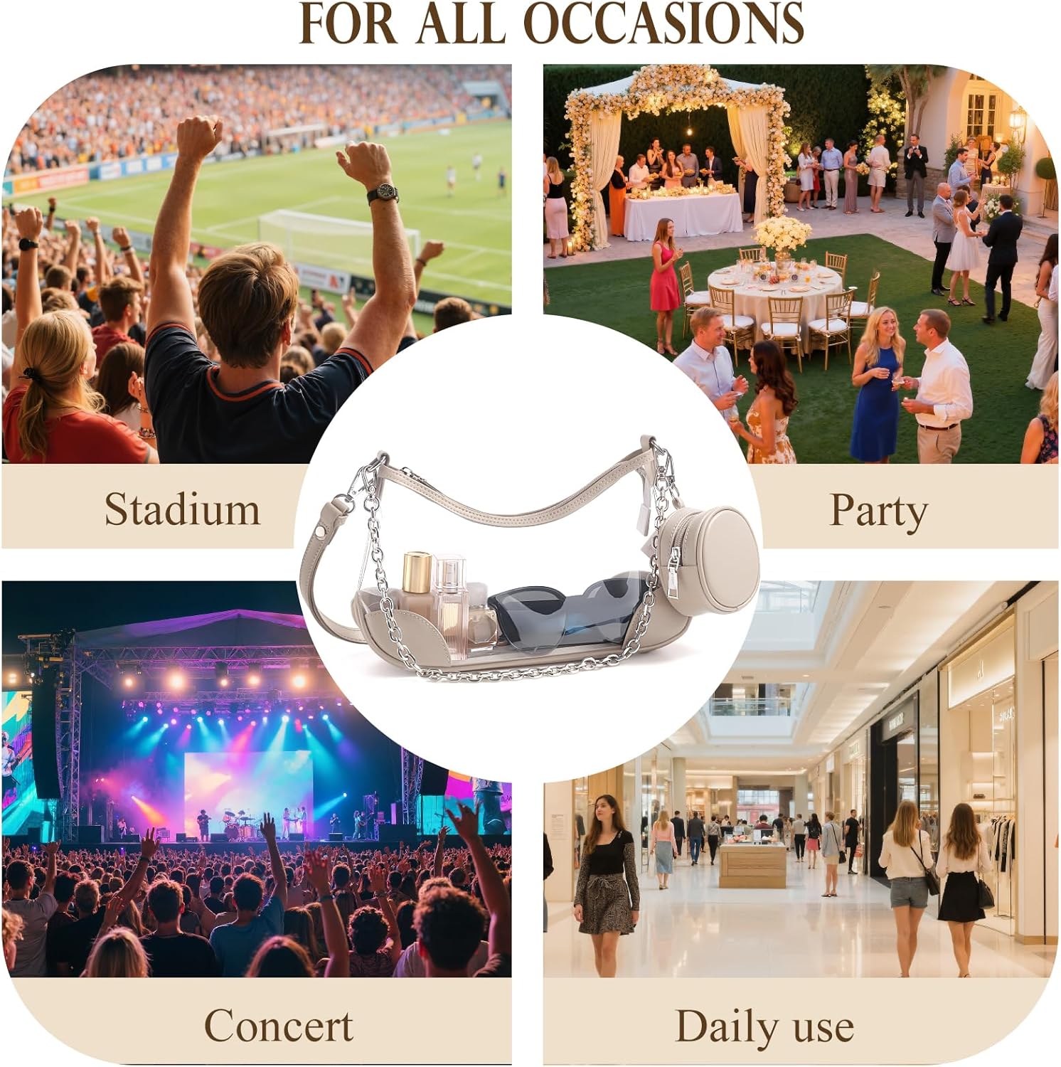 Clear Bag for Stadium Events, Clear Purse for Women Concert Crossbody, PVC Shouler Bags with Coin Purse - Image 8