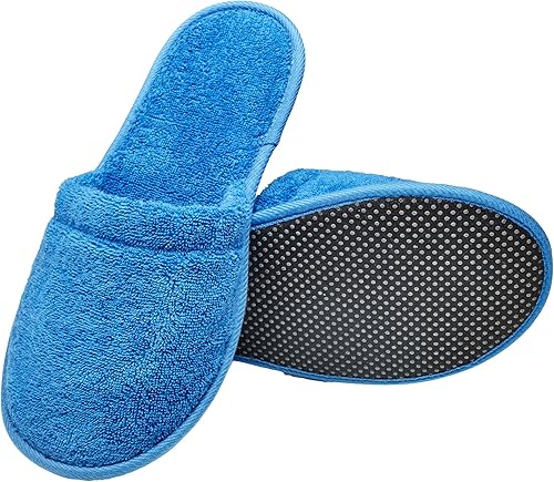 Miniatura 7 de Arus Pantuflas de algodón para hombre, tela de toalla turca para spa y baño