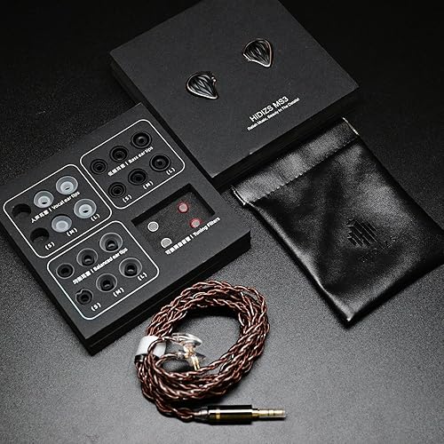 Miniatura 8 de MS3 2BA+1DD Hybrid 3 Drivers HiFi in-Ear Monitores Auriculares, Desmontable 0.031 in 2 Pin Cable Reemplazable Filtros de Sintonización de Sonido