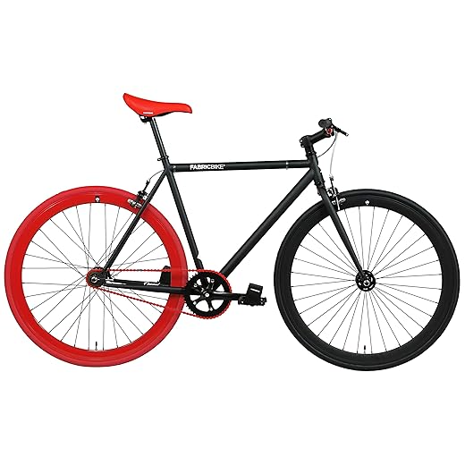 FabricBike Original Vélo pour Hommes, Noir et Rouge 2.0, Moyen