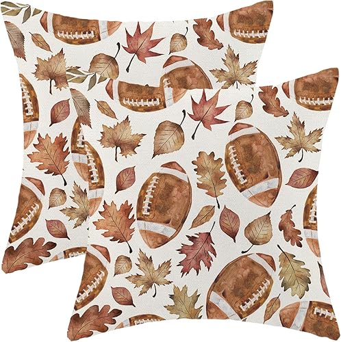 Miniatura 7 de Gohdiwh Juego de 2 fundas de almohada decorativas de otoño de 16 x 16 pulgadas, diseño de calabaza naranja de lunares, fundas decorativas de lino