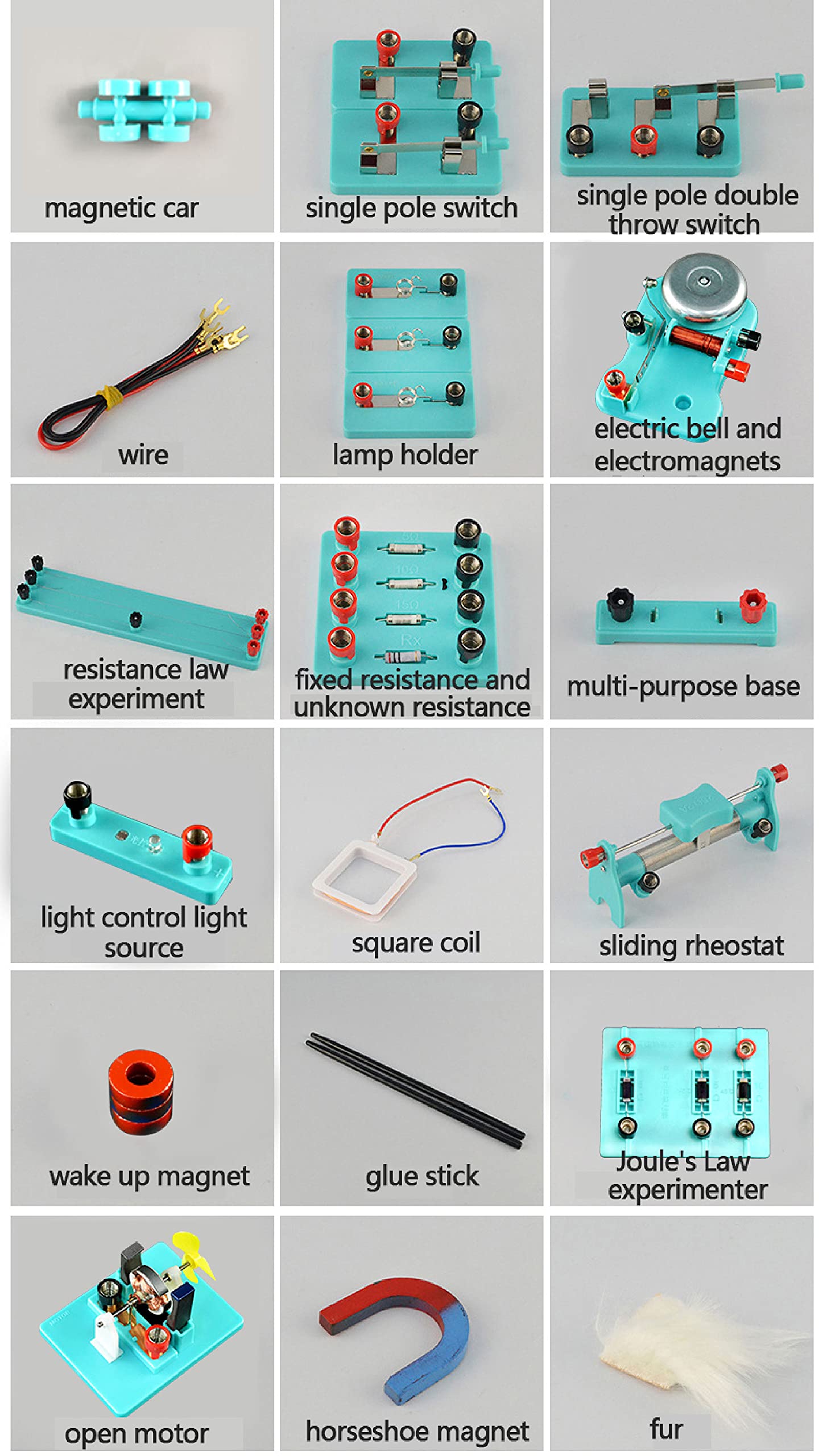 Kit de Circuito Eléctrico de Física Stem Circuito Electrico Escolar para Niño Juegos de Experimentos para Niños de Estudiantes Secundarias