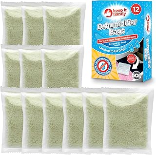 12pk Dehumidifier Bags , Moisture Absorbers for Home, Drawers, Wardrobe Dehumidifier Bags, Car Moisture Absorber , Damp Absorber Dehumidifier Disposable Dehumidifier Interior Dehumidifiers Disposable