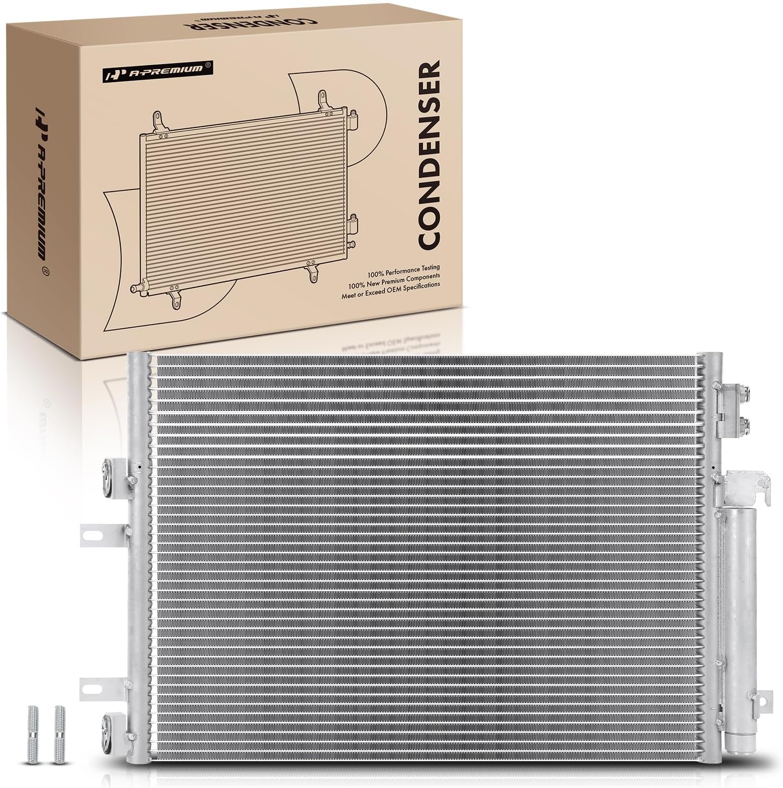 A-Premium Air Conditioning A/C Condenser Compatible with Jeep Compass 2011-2017, Patriot 2007-2017 & Dodge Caliber 2010-2012, 2.0L 2.4L, Replace# 68078975AA
