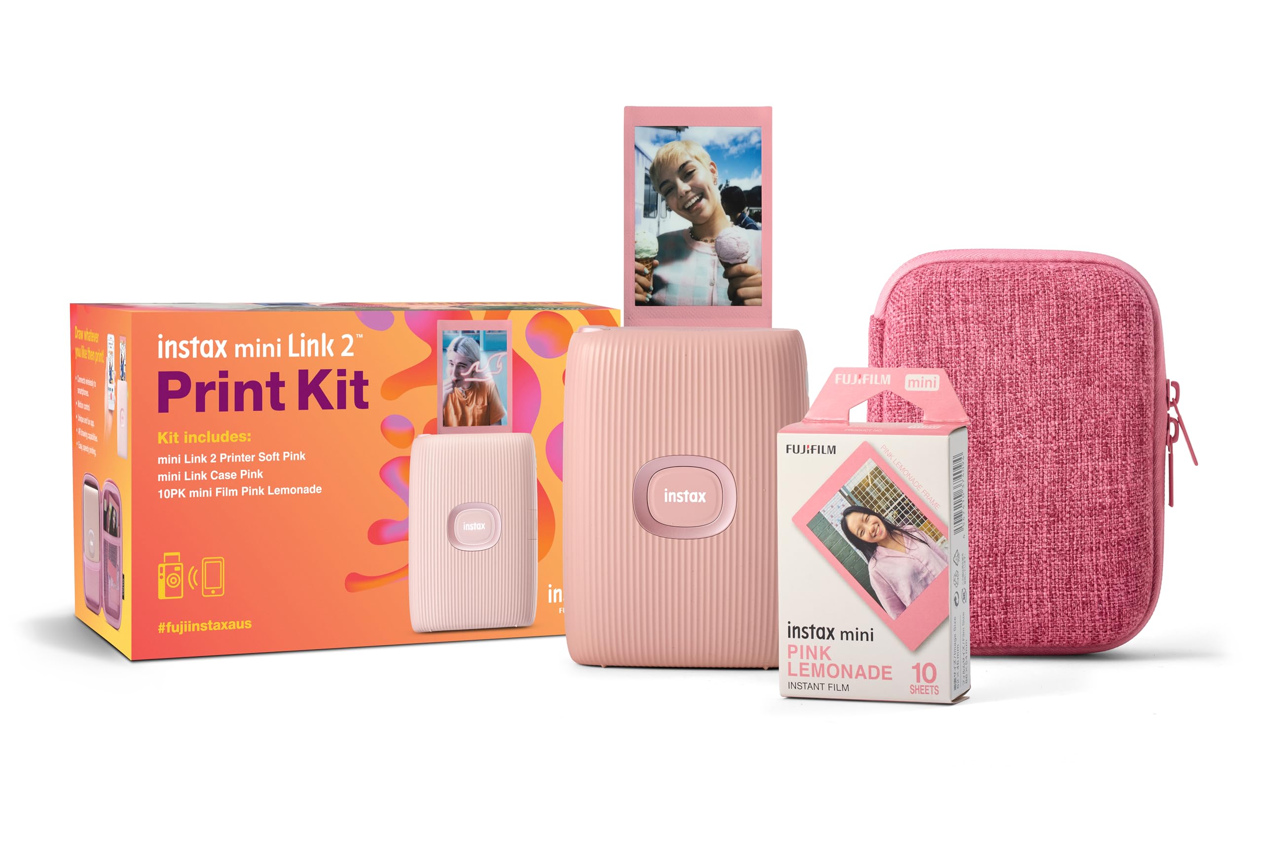 Instax Fujifilm Mini Link 2 Bundle, Soft Pink: Film: Amazon.com.au