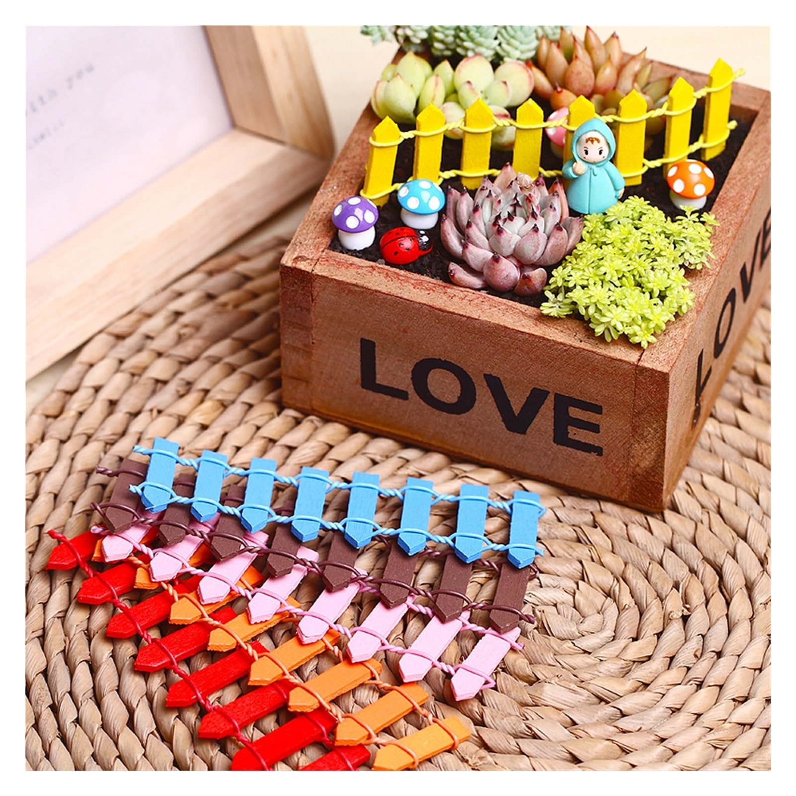YDMHYLAI Garden Ornaments Miniature Garden Ornament Statue Figurines for Landscape Pot Dollhouse Home Decor, Soft Lightweight(5pcs Fences)