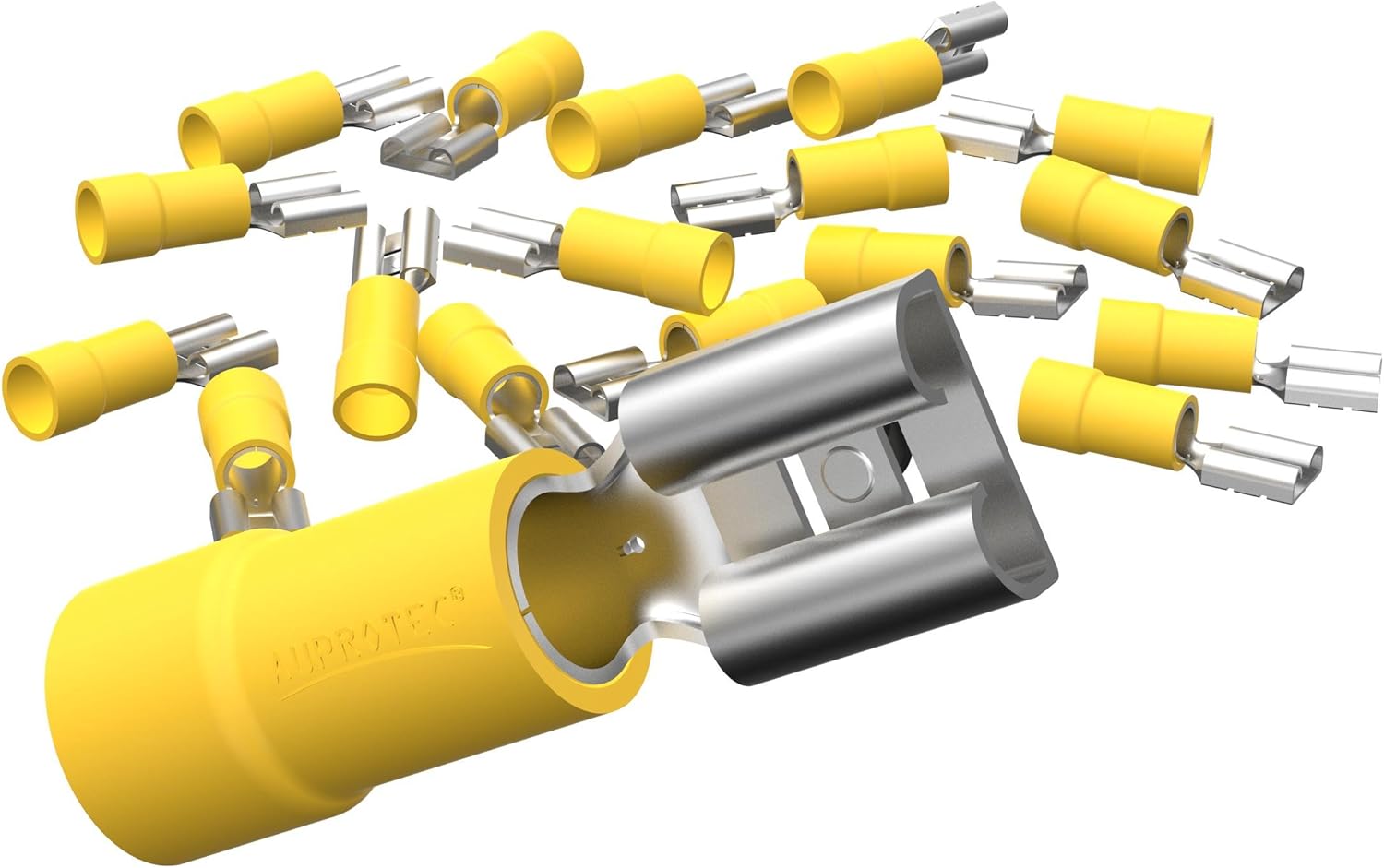 100 Connettori Maschio Preisolati Per Cavi Elettrici 1,5-2,5 Mm², Blu, 4,8 Mm - Terminali In Ottone Stagnato - Foto 2