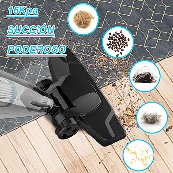 Genérico Aspiradora con Cable 2 en 1, 16 Kpa y Aspiradora Escoba con Cable, Aspiradora Vertical con Filtro HEPA para Suelos Duros, alfombras, Coches, Aspirador pequeño, Ligero y silencioso R3S2