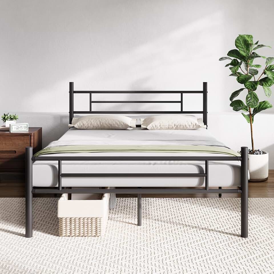 Novilla Full Size Bed Frame with Headboard and Footboard, 14 Inch Metal Platform Bed Frame, Under Bed Storage, Strong Metal Slats Support, Mattress Foundation No Box Spring Needed