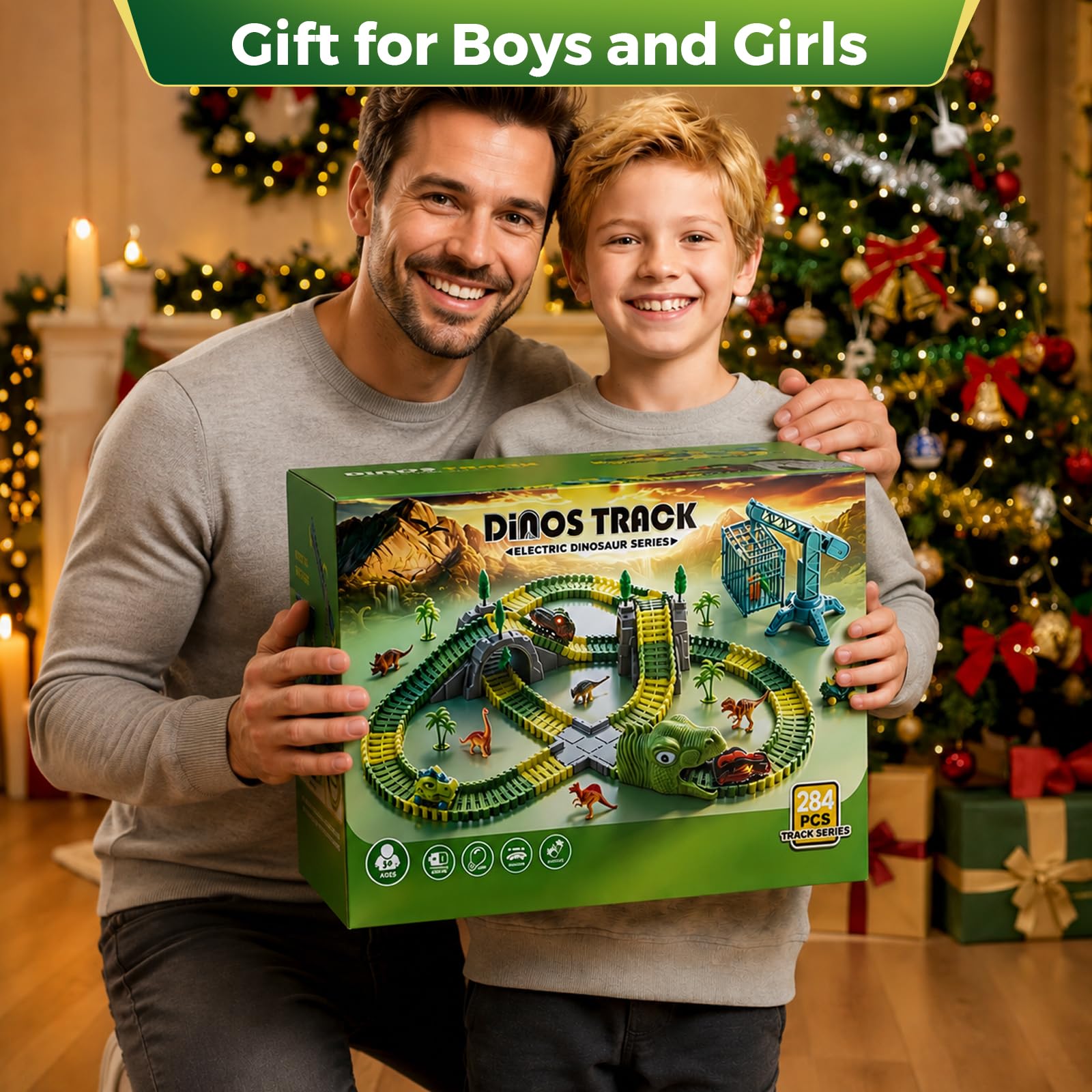 Dinosaur Race Track Toys - 292PCS for Kids -9