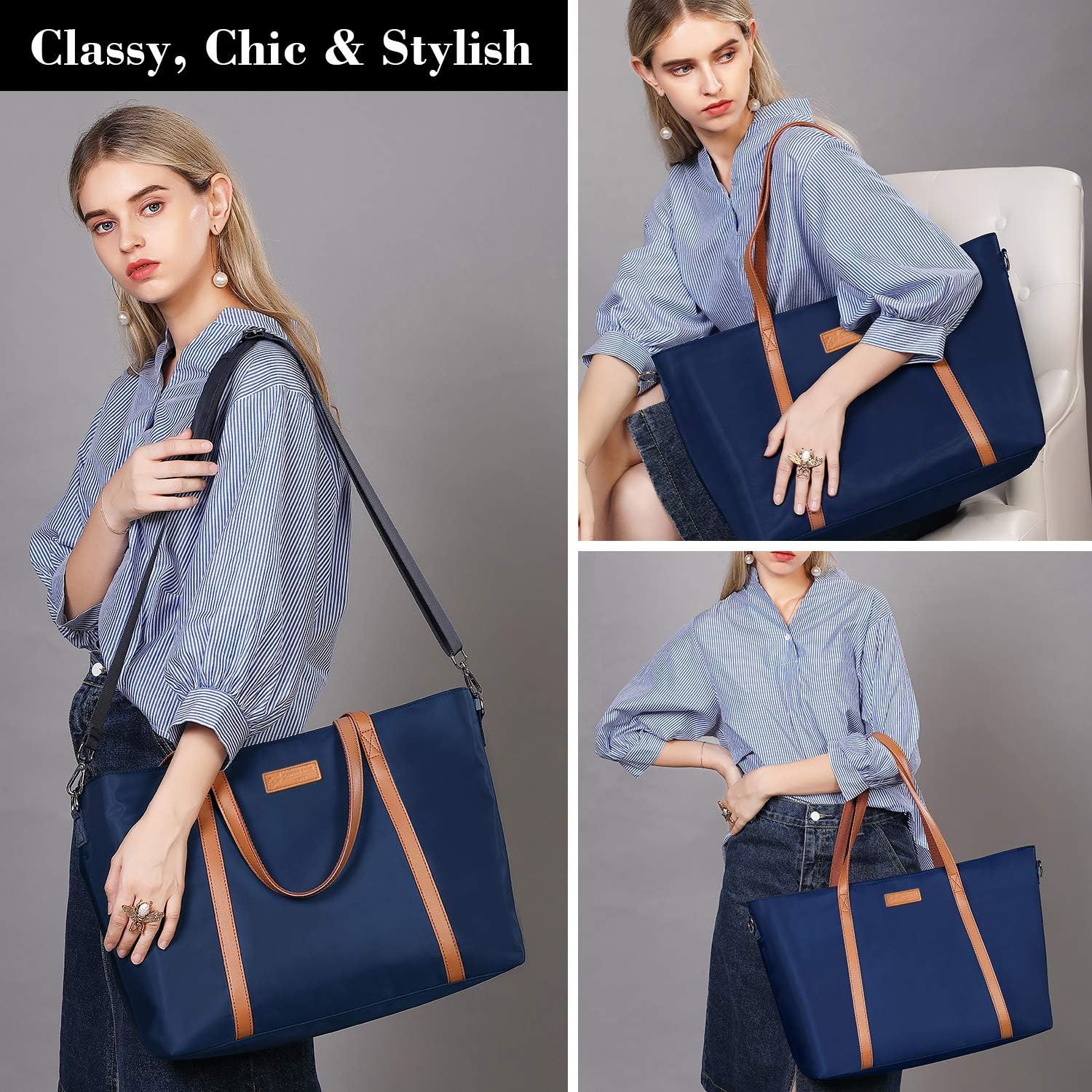 BUG Lightweight Women Laptop Tote Bag for Work, Casual Handbag for Travel Beach College Teacher - Image 2