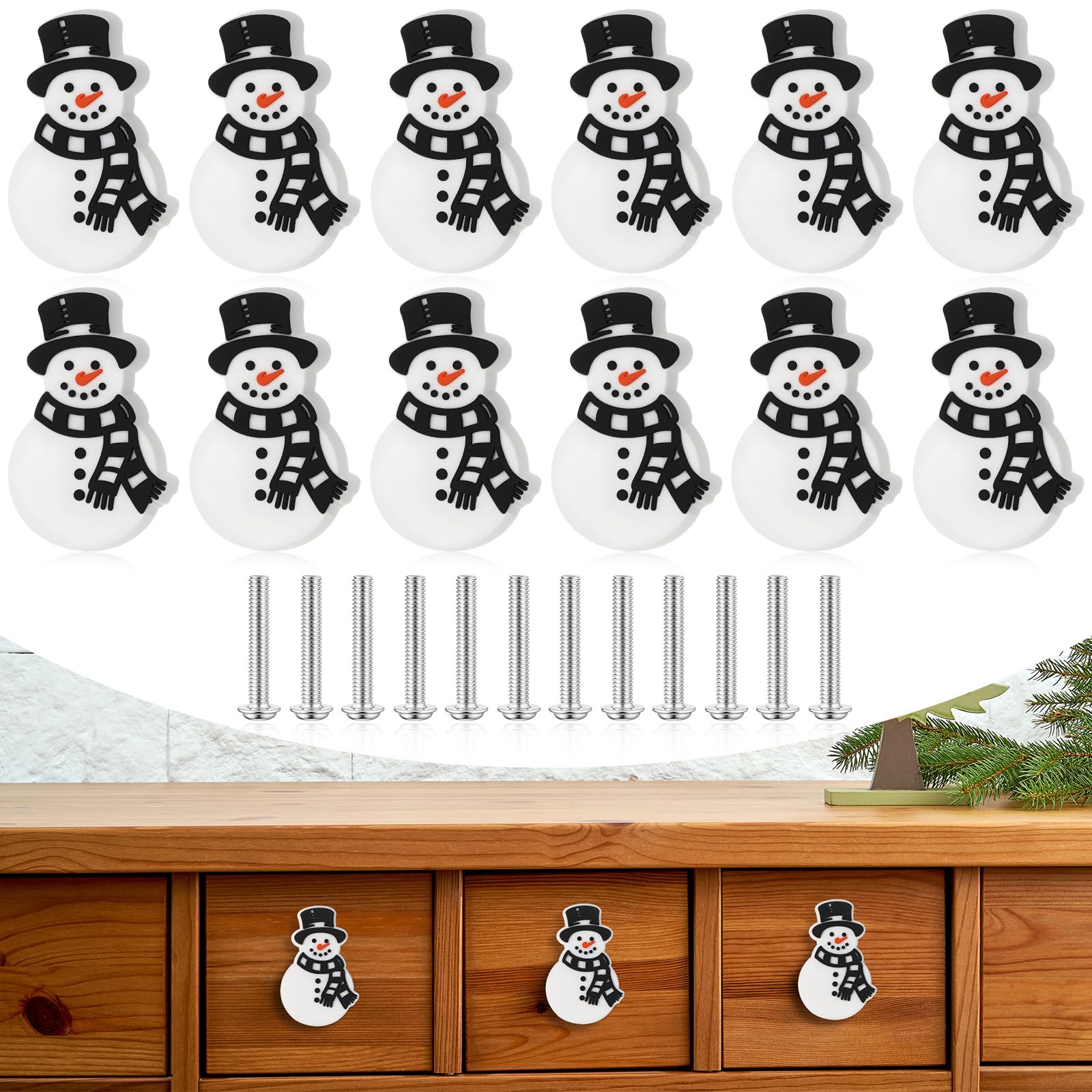 Moxweyeni 12 Pieces Christmas Cabinet Knobs for Kitchen Snowman Knobs Silicone Hand Cabinet Knob Cover Christmas Decorative Drawer Pulls for Xmas Winter Kitchen Home Party Decorations : Baby