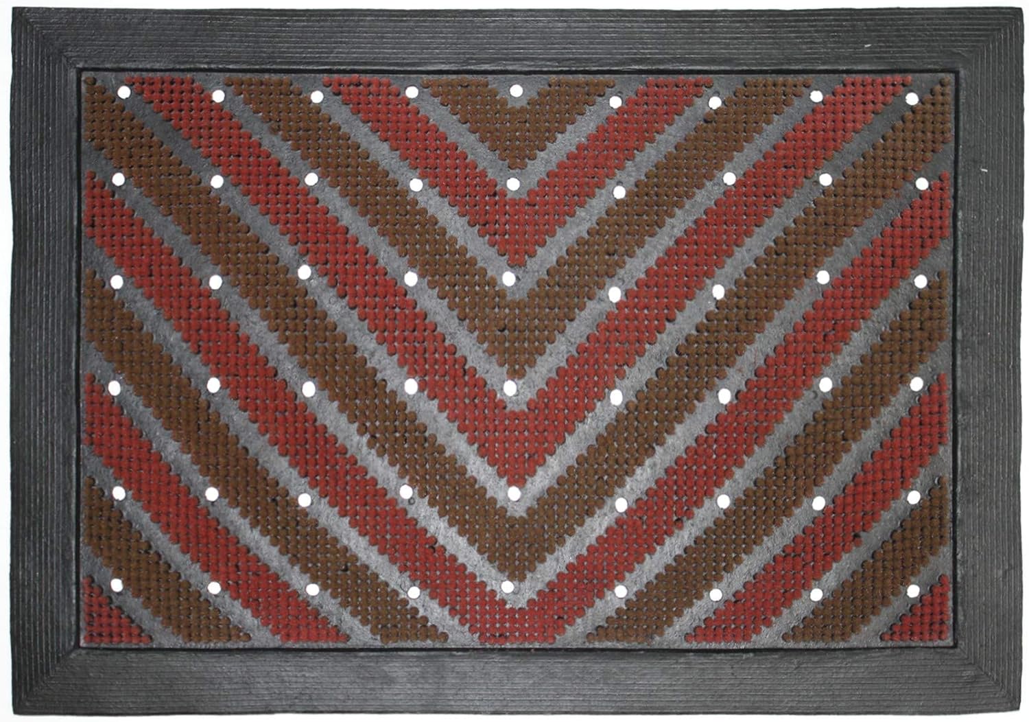 Chevron Stormsafe Outdoor Mat Bristles & Sturdy Rubber Drainage Holes