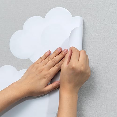 Miniatura 6 de Juego de calcomanías de pared de nubes de acuarela, calcomanías de pared para guardería, habitación de bebé, sala de juegos, dormitorio, calcomanías