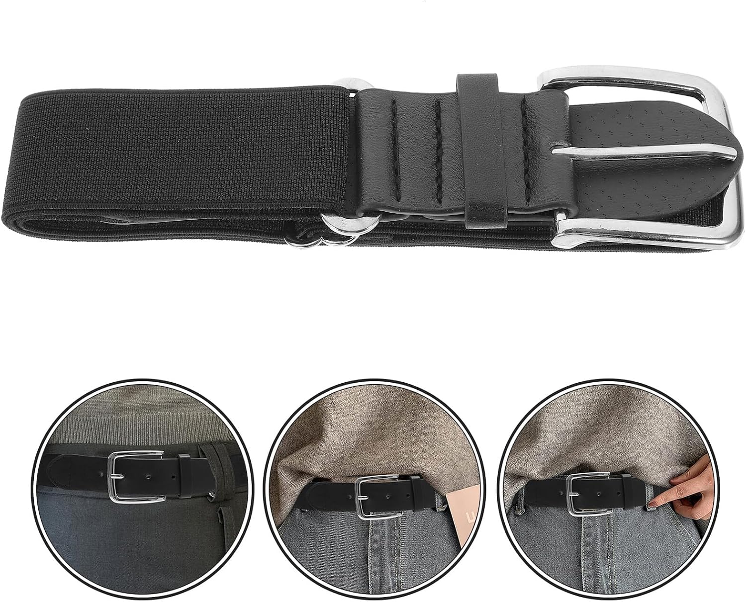 PRETYZOOM Adjustable Elastic Baseball Belt with Rust-resistant Metal Ring for Men and Women Softball Sports Waistband Comfortable Fit for Youth and Adult Outdoor Activities