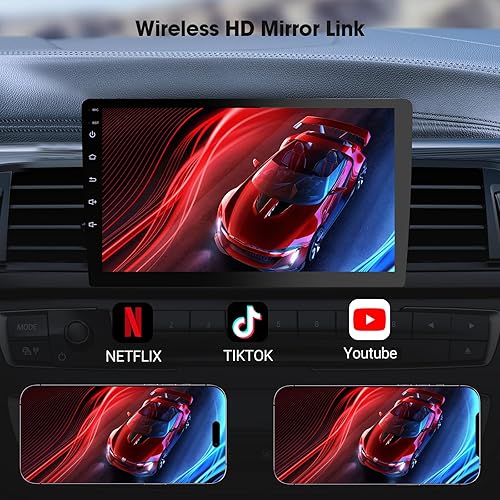 Miniatura 14 de Carplay - Pantalla inalámbrica para automóvil, CarPlay inalámbrico de 9 pulgadas y Android Auto, cámara de respaldo, estéreo de automóvil de doble