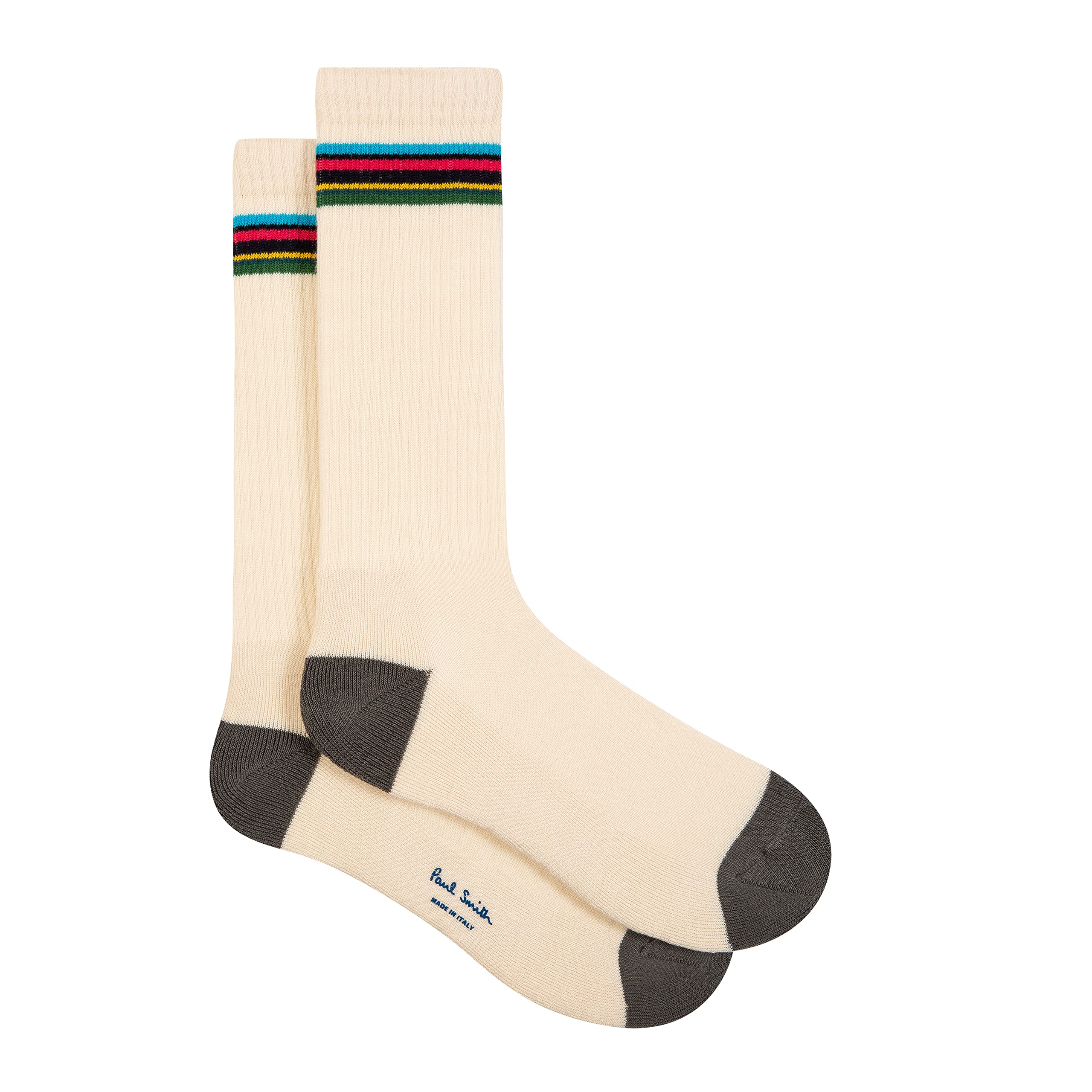 PS Paul Smith Paul Smith Men Sock Sport Stripe, White, One Size