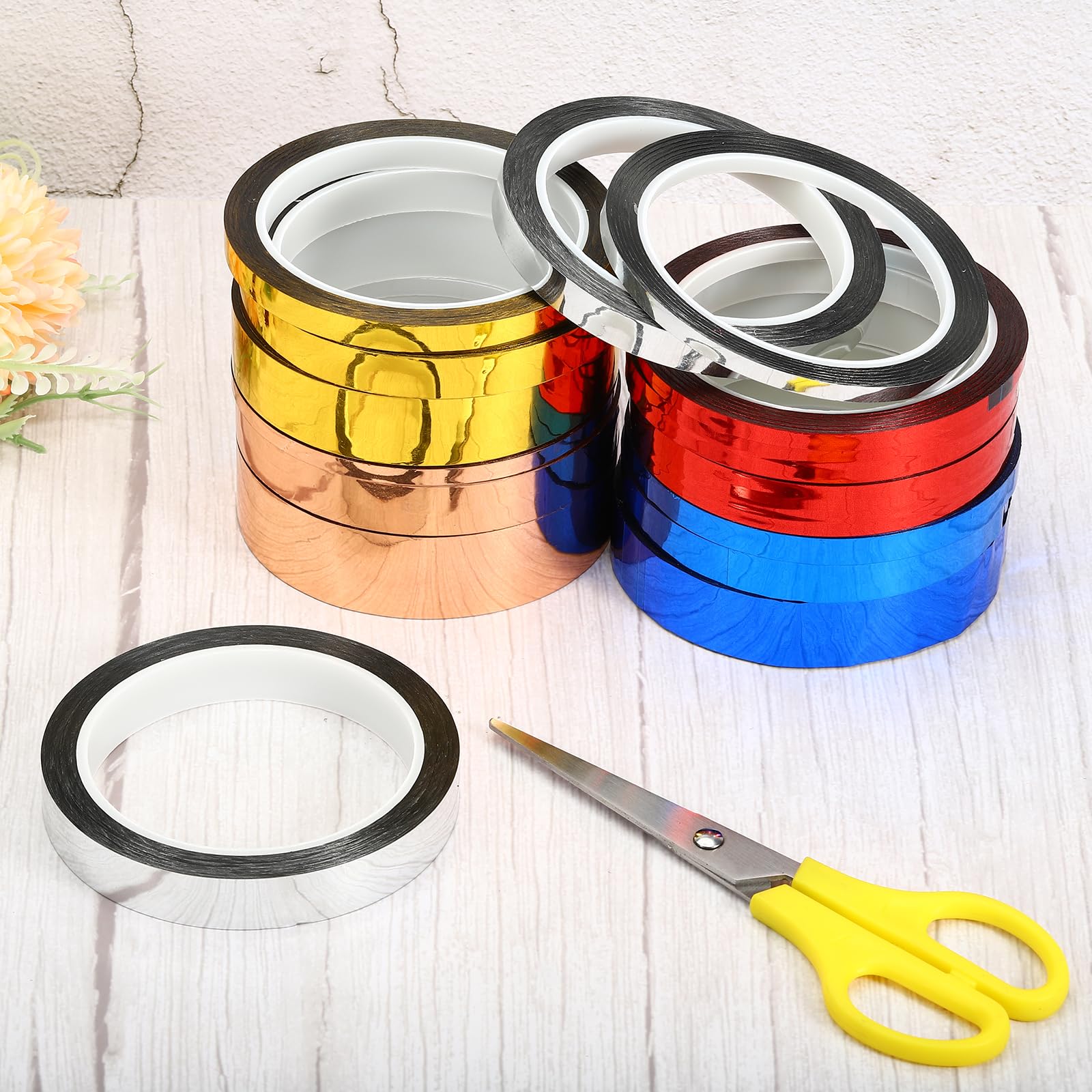 PATIKIL Prisma Tape Set 5mm x 30m, 6 Pack Holografische Reflecterende Zelfklevende Voor DIY Art Craft Wrap Decoratie, Diverse Kleur