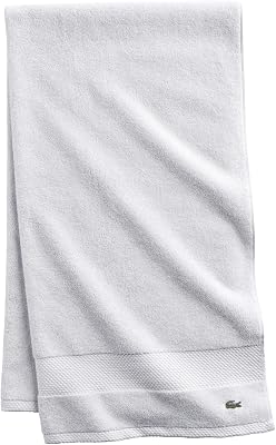 Lacoste Heritage 100% Supima Cotton Bath Towel 30" x 54", White | Highly Absorbent & Quick Drying, Premium Super Soft, Bat...