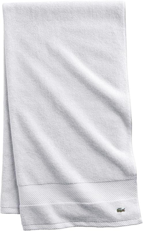 Toalla de baño Lacoste Heritage 100% algodón Supima 30" x 54", blanco | Altamente absorbente y de secado rápido, súper suave de primera calidad, esencial para el baño, regalo para todas las ocasiones, lavable a máquina