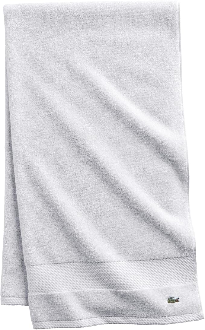 Lacoste Heritage 100% Supima Cotton Bath Towel 30" x 54", White