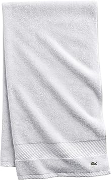 Lacoste Heritage 100% Supima Cotton Bath Towel, White, 30" x 54" Highly Absorbent & Quick Drying, Premium Super Soft Bath Towel, Bathroom Essential, Gift for All Occasions, Machine Washable
