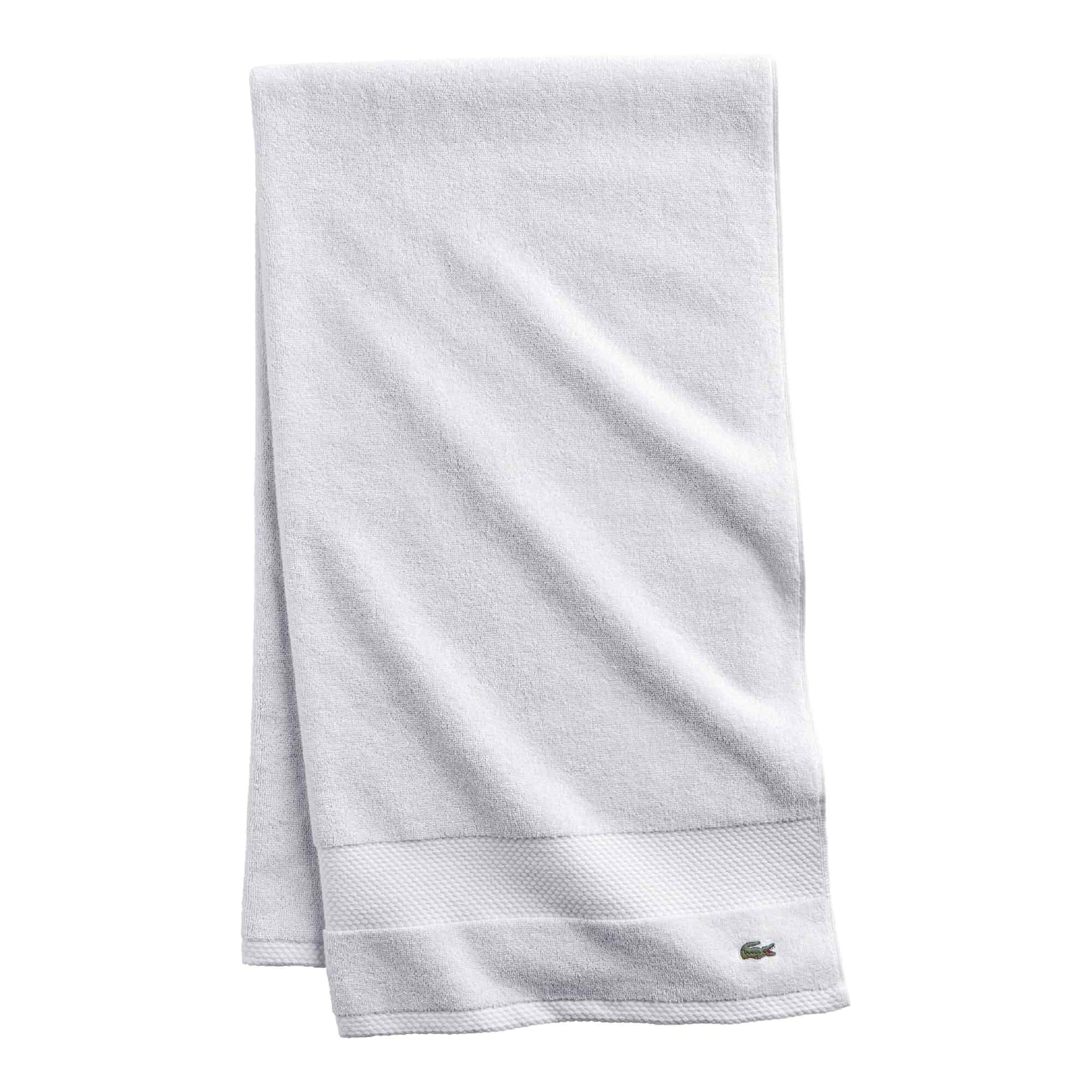 Lacoste Heritage 100% Supima Cotton Bath Towel 30" x 54", White Highly Absorbent & Quick Drying, Premium Super Soft, Bathroom Essential, Gift for All Occasions, Machine Washable