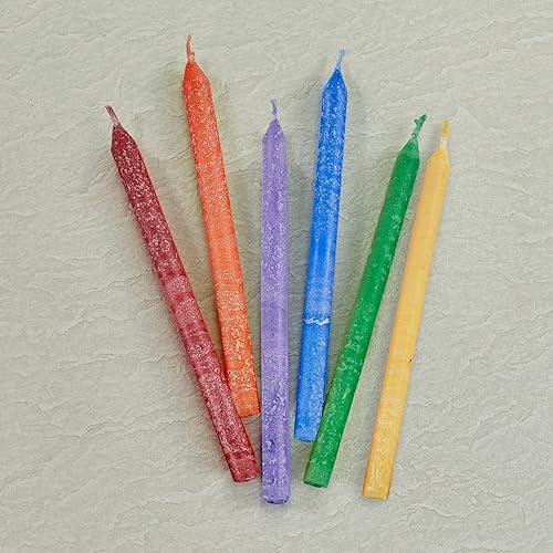 Vista 67 de Velas para Jánuca de Rite-Lite Judaica Hechas a mano, de color azul y blanco. Caja de 45 unidades. Azul y Blanco,Blanco,azul/blanco,Splash