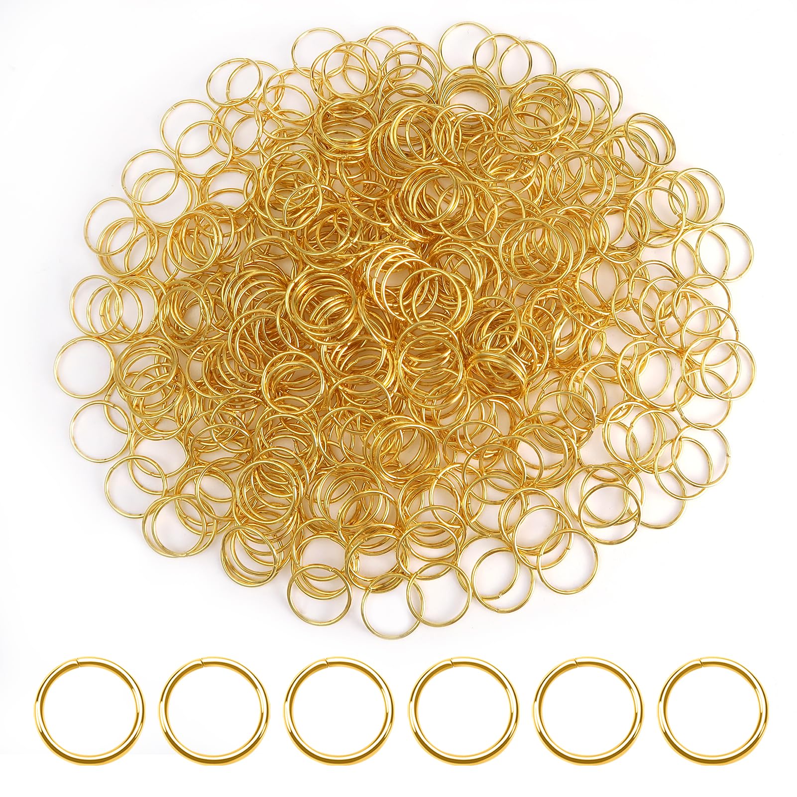 TOAOB 500pz 10mm Anellini per Bigiotteria Anelli Aperti di Acciaio Inox Oro | Anelli Aperti di Salto, per Braccialetti Ciondoli Collane Orecchini Gioielli Fai Da Te