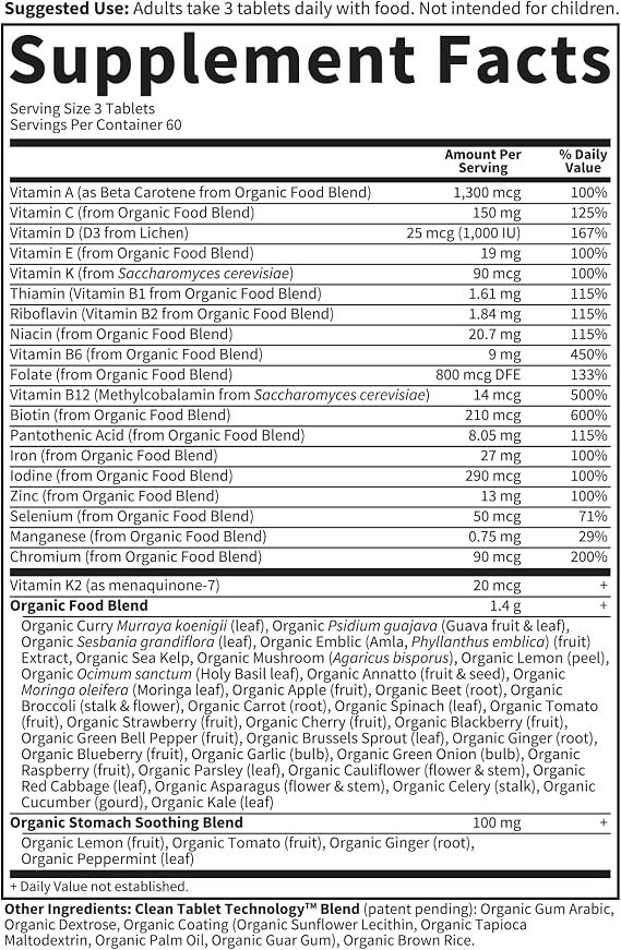 Garden of Life Organics Prenatal Multivitamin with Folate, B6, B12, D3 & Iron Prenatal Vitamins for Women with Energy Metabolism Support for Healthy Fetal Development, Non-GMO, Vegan, 60 Servings
