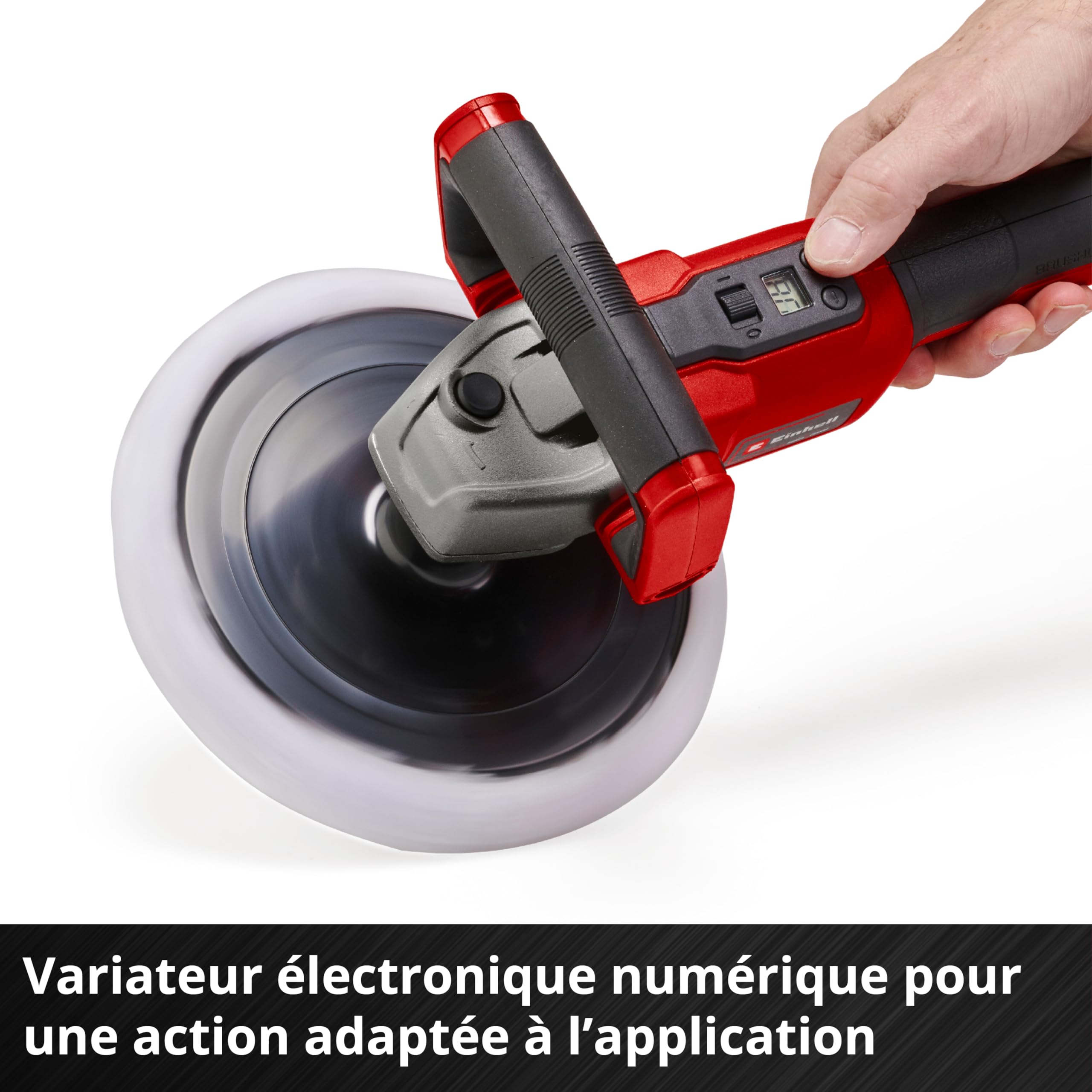 Einhell Polisseuse sans fil CE-CP 18/180 Li E-Solo Power X-Change (18V, moteur électrique sans charbon, régulateur électronique) Livré sans Batterie ni Chargeur