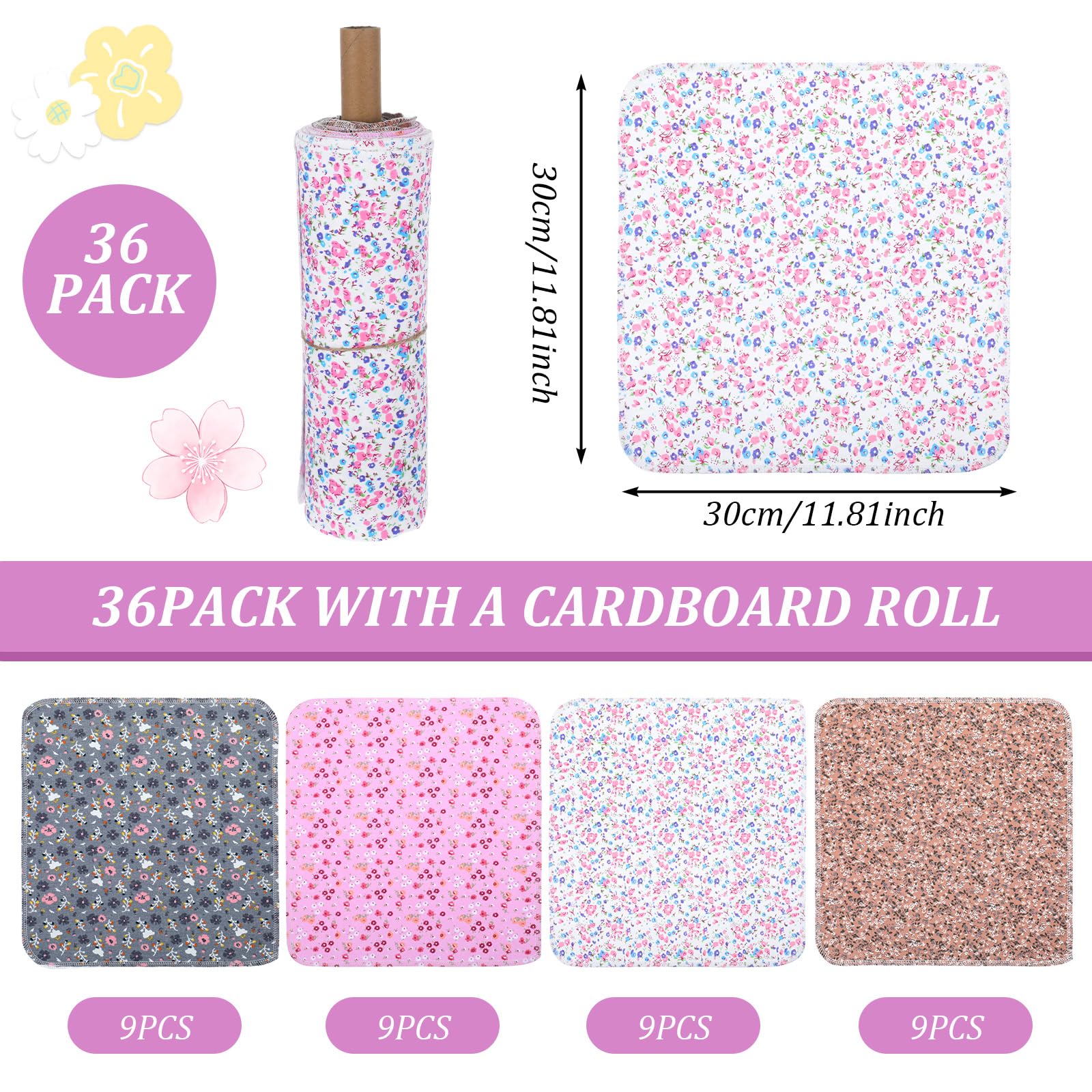 Paquete de 36 toallas de papel reutilizables lavables sin papel