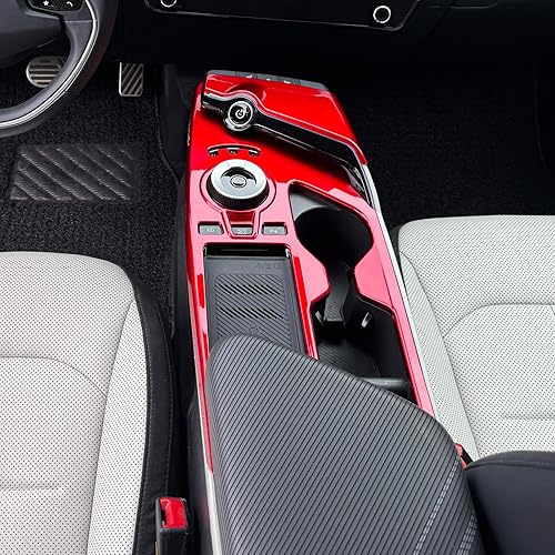 Miniatura 9 de Cubierta interior del panel de cambio de engranajes del coche del estilo de la fibra de carbono compatible con los accesorios KIA EV6