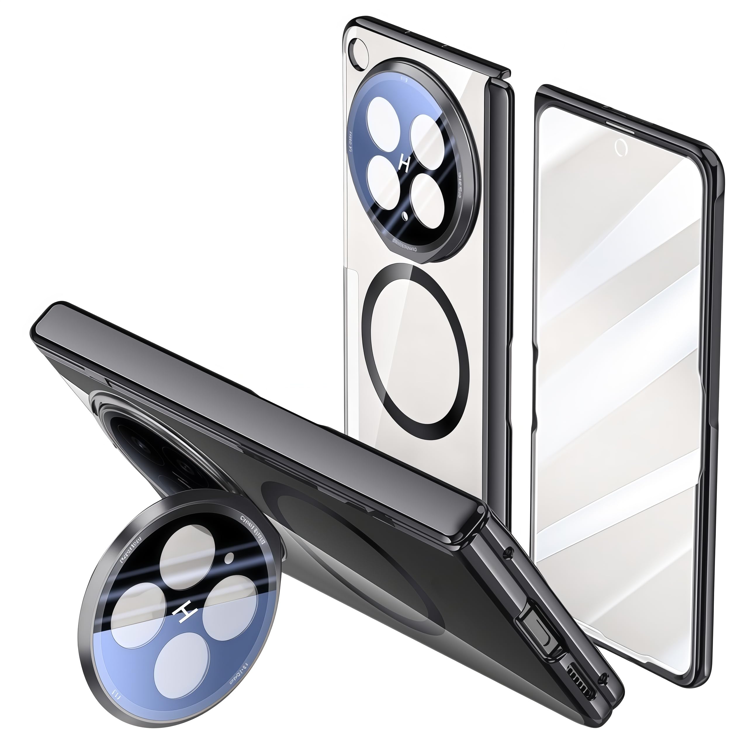 Coque Oppo Find N6 antichoc noire avec protège-écran et support - 8