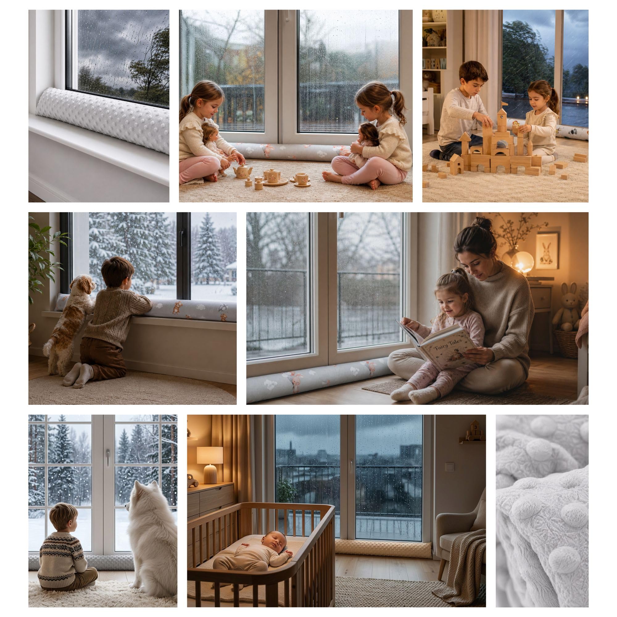 Paraspifferi porta isolante 150 cm - Salsicciotto sottoporta e finestra antivento decorativo Ideale per ingresso casa finestre e cuscino per cameretta bambini Oeko-Tex Beige