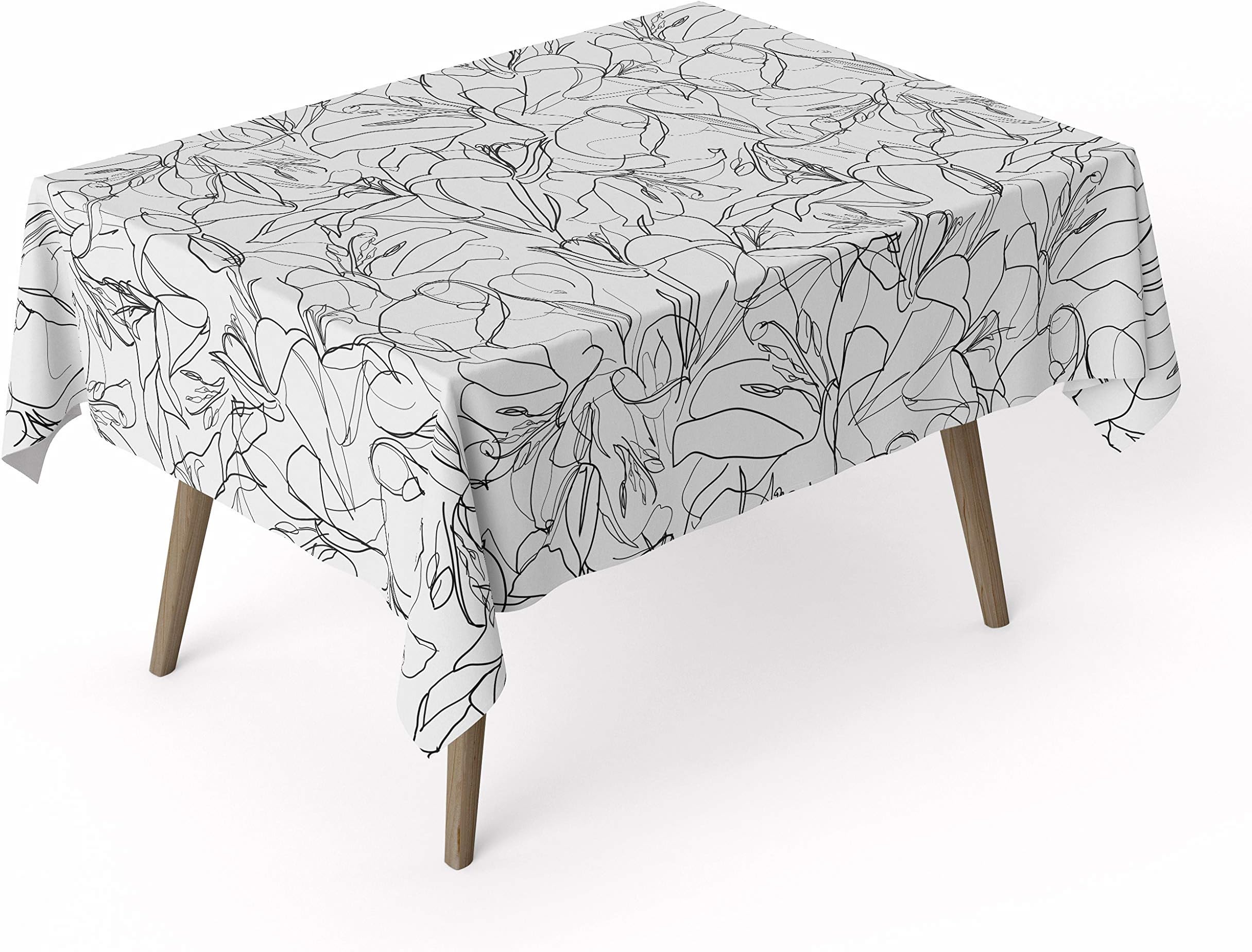 Mirum Cotton Tablecloth | Waterproof Laminated Cotton Table Covers for Rectangle Tables | Stain Resistant & Wipe Clean Table Cloth Pad Ideal for Party & Kids | Eco Friendly Flat Sheets
