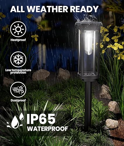 Miniatura 4 de Paquete de 6 luces solares para caminos al aire libre, modernas luces LED solares de súper brillo, 1000 mAh de largo tiempo de trabajo hasta 12