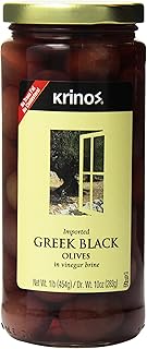 Krinos Black Olives in Brine, 16 Ounce