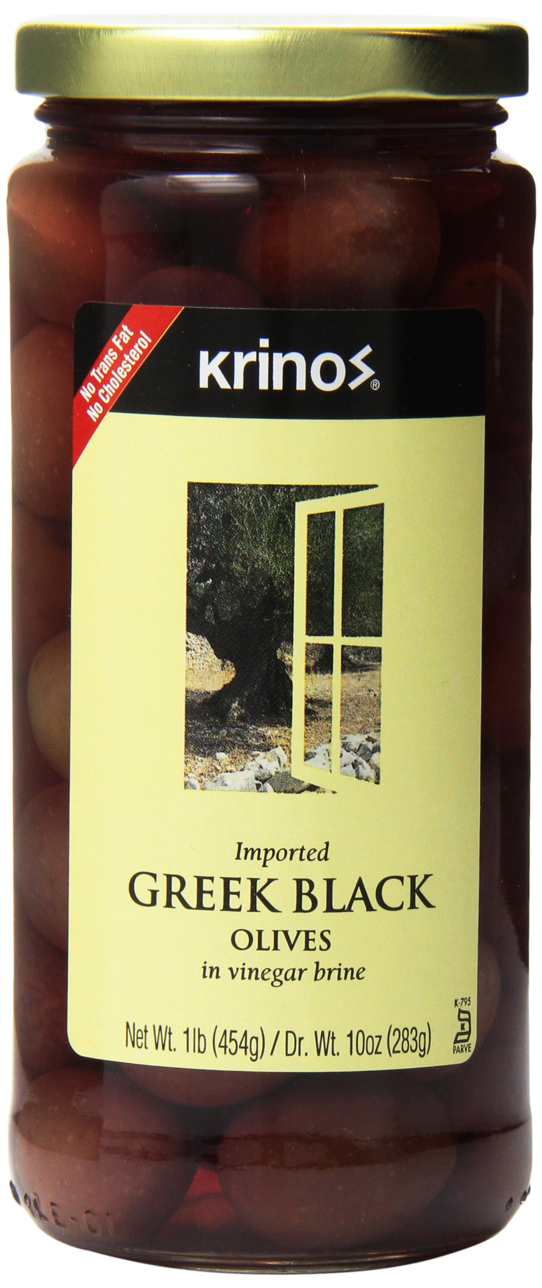 Krinos Black Olives in Brine, 16 Ounce