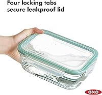 Vista 6 de OXO Good Grips - Juego de 16 recipientes herméticos para uso diario con sello inteligente de vidrio y Good Grips 8 tazas Smart Seal Glass Rectangular