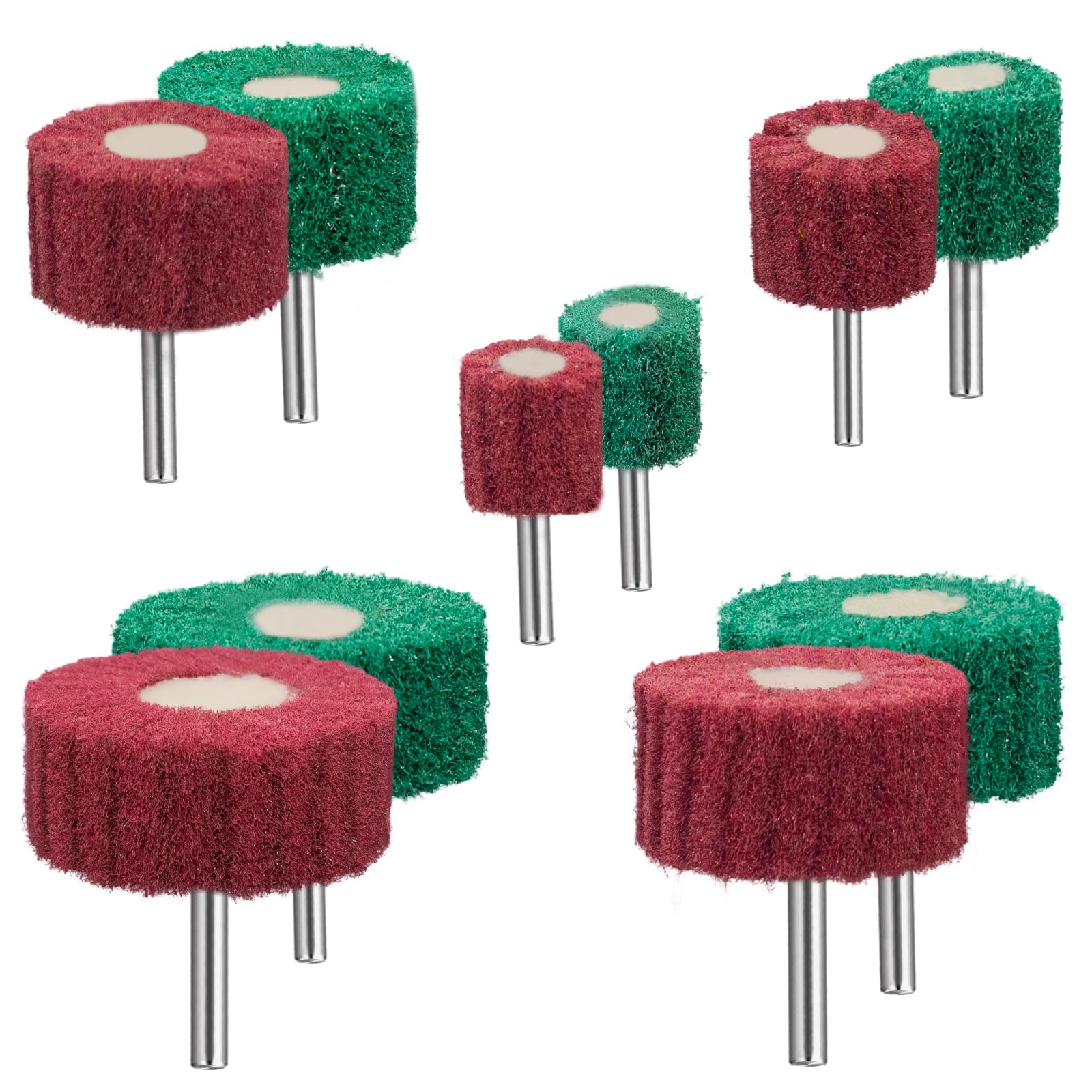 Senmai Tools Set di 10 spugne abrasive, dimensioni 25/30/40/50/60 mm Spugna abrasiva lamellare Accessorio abrasivo per trapano, avvitatore a batteria, smerigliatrice diritta