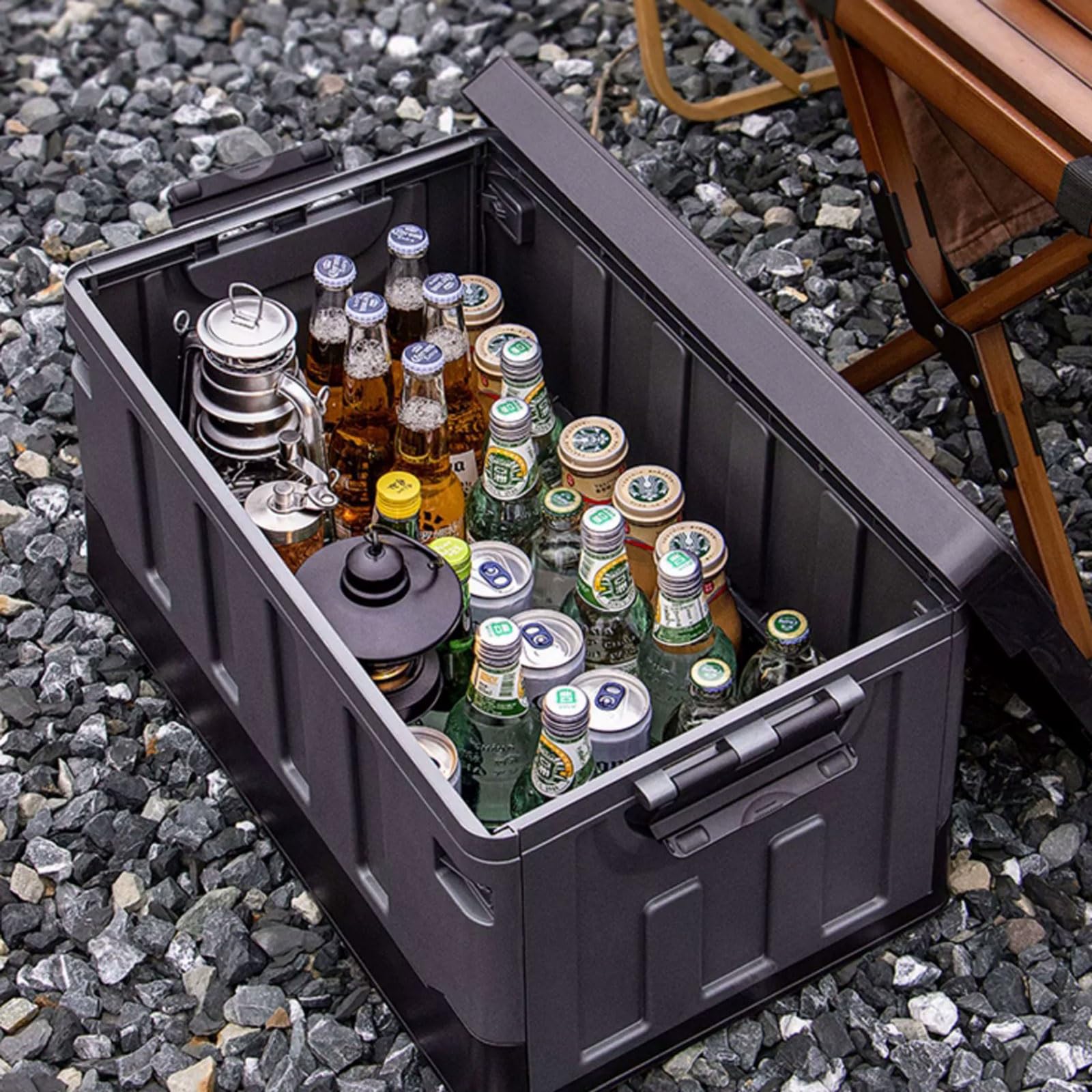 Campingbox PP-Aufbewahrungsbox, faltbar, for den Außenbereich, tragbar, faltbar, for Getränke, Auto, Faltbox, Schlafzimmer, Camping, Organisationsbehälter, Aufbewahrungsbox Aufbewahrungsboxen ( Color